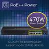 TRENDnet TPE-BG182g, 18-Port Gigabit 470W PoE++ Switch with 8 x 95W PoE++ Ports, 8 x 30W PoE+ Ports, 2 Gigabit SFP Slots,470W PoE Budget, 1U 19 Rack Mountable, Black (Renewed) view 4