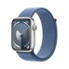 Apple Watch Series 9 [GPS 45mm] Smartwatch with Silver Aluminum Case with Winter Blue Sport Loop One Size. Fitness Tracker, ECG Apps, Always-On Retina Display, Carbon Neutral view 1