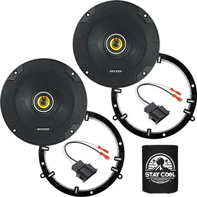 KICKER Speakers 6.5 inch for Volkswagen GTI 2006-2014 Upgrade Kit - Pair of CS Series with Adapters and Harness, Coaxial 6 1/2 Car Audio Front or Rear Door Speaker CSC654, 46CSC654