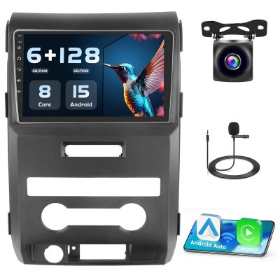 [8 Cores 6+128G] Radio Upgrade for Ford F150 F-150 2009 2010 2011 2012, 9'' HD Touchscreen Head Unit with Wireless CarPlay Android Auto/GPS Navigation/5GHz WiFi/Bluetooth5.0/FM/RDS/32 EQ