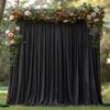 10x10ft Wrinkle Free Black Backdrop Curtain for Parties Soft Fabric Drapes Wedding Black Curtain Backdrop for Birthday Party Decorations Background for Photography 5x10ft, 2 Panels view 1