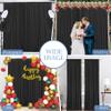 10x10ft Wrinkle Free Black Backdrop Curtain for Parties Soft Fabric Drapes Wedding Black Curtain Backdrop for Birthday Party Decorations Background for Photography 5x10ft, 2 Panels view 2