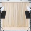 10x10ft Wrinkle Free Backdrop Curtain for Parties Soft Fabric Drapes Wedding Cream Curtain Backdrop for Birthday Party Decorations Background for Photography 5x10ft,2 Panels view 2