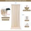 10x10ft Wrinkle Free Backdrop Curtain for Parties Soft Fabric Drapes Wedding Cream Curtain Backdrop for Birthday Party Decorations Background for Photography 5x10ft,2 Panels view 3