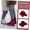SUPVOX Pair Skating Boot Covers for Ice Rink Practice Wine Red L view 4