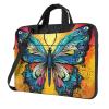 KHiry Laptop Shoulder Bag 15.6 inch Laptop Bag Computer Bag Butterfly Tie Dye Messenger Bag for Unisex, Black view 1