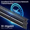 CableGeeker Cat6 Patch Panel 48 Port with Inline Keystone, 10G Ethernet Support, 2U Network Patch Panel UTP 19-Inch with Removable Back Bar, Compatible with Cat6, Cat5e, Cat5 Rackmount Cabling view 2