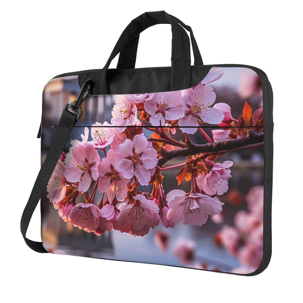 Laptop Shoulder Bag 13 inch Laptop Bag Computer Bag Cherry Blossoms Messenger Bag for Unisex