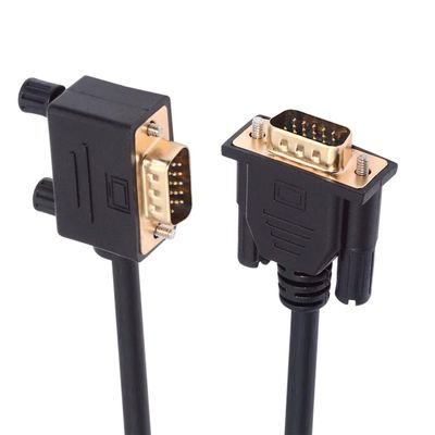 NFHK 90 Degree Left Angled VGA RGB Male to Straight Male Extension Cable 3COAX+6C for Monitor Projector Computer