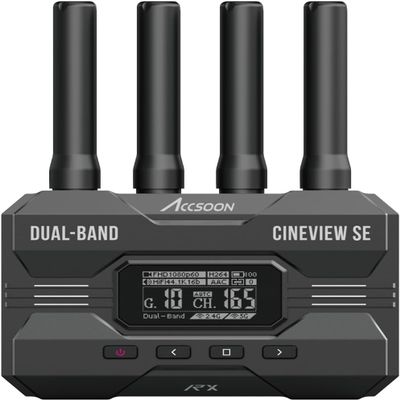 Accsoon CineView SE Wireless HDMI&SDI Video Transmission System, 2.4GHz+ 5GHz Dual-Band Transmission, 1200ft RNG. 50ms LAT.& 1080P60fps, Compatible with SE/2 SDI/HE/Quad Transmitter-SE Receiver Only