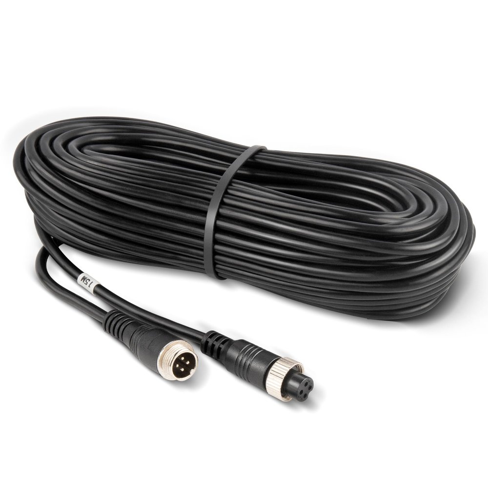 EWAY 4 Pin Aviation Extension Cable (50FT/15M) Backup Camera Cord Car Video 4PIN Aviation Connector Wire for Vehicle Car Camper Bus Van Truck Motorhome Trailer RV Reverse Rearview Monitor CCTV System