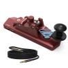 Mini CW Key Morse Radio HAM Big Double Paddle Morse Code Key Aluminum Alloy Body with Speaker Base Red view 1