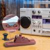 Mini CW Key Morse Radio HAM Big Double Paddle Morse Code Key Aluminum Alloy Body with Speaker Base Red view 4