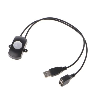 SunnyGator DC5V-24V 12V PIR Human Body Infrared Motion Sensor Detector Control LED Light bar photosensitive Sensor Switch DC Connector (Color : TDL-2023USB Black)
