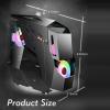 ARrase Game Case,Steel Structure Pc Case, Mid-Tower M-ATX ITX Case,5x120mm Fan Case,Tempered Glass Side Panel,Suitable for Home Gaming and Office Use (Color : Pink), 18648 view 2