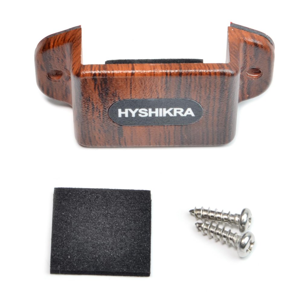 Universal Ham Radio Hanger Holder Mount with Adhesive Back, Pre Drill Holes with Self-Tapping Screw for Baofeng Midland Kenwood Motorola Talkabout Cobra CB Handheld Walkie-Talkie(Wood Color Pack of1)