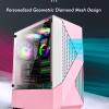 ARrase PC Gaming Case,Mid-Tower ATX/M-ATX/ITX Case,Pre-Installed with 6 Fans,USB3.0,Tempered Glass Side Panel,Supports Water Cooling,Easy Cable Management (Color : Pink), 18648 view 4
