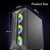 ARrase Computer Case,Black Game Case,Tempered Glass Side Panel Case,E-ATX ATX M-ATX Mini ITX,7 Fans,Supports Air Cooling and Water Cooling, 18648 view 2