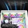 ARrase Computer Gaming Case,M-ATX Mid-Tower Case,Tempered Glass Side Panel Door Can Be Opened,11 Fans Pre-Installed,Supports Air Cooling and Water Cooling, White, 18648 view 3