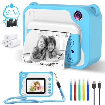 Kids Instant Print Camera,Toddler Camera,1080P Video,32GB SD Card,Blue