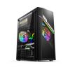 ARrase Computer Case,Mid-Tower ATX M-ATX Mini-ITX,Desktop Case,Acrylic Transparent Side Panel,Supports Water Cooling,4 Fans (Color : Black), 18648 view 1