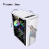 ARrase Computer Case,Mid-Tower ATX M-ATX Mini-ITX,Desktop Case,Acrylic Transparent Side Panel,Supports Water Cooling,4 Fans (Color : Black), 18648 view 2