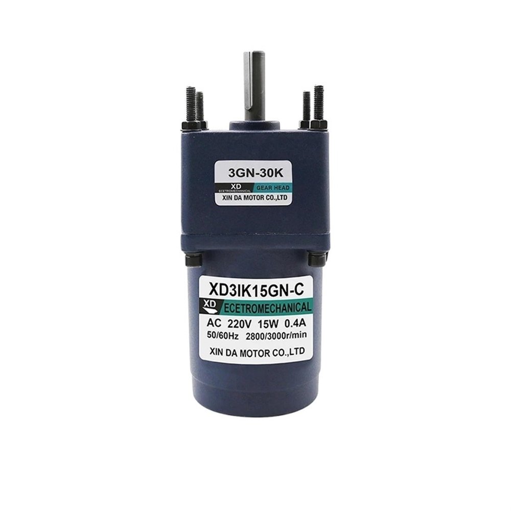 15W Induction AC 220V Motor 3IK15GN-C Fixed speed Gear Reducer Motor Single-Phase Motor Miniature Slow Speed Engine (Size : 60rpm)