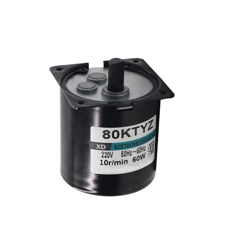 220V AC 60W Gear Motor 80KTYZ Permanent Magnetic Synchronism Motor 5RPM/10RPM/15RPM/20RPM/30RPM/50RPM Bracket (Size : 60rpm no bracket)