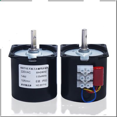 220V AC 14W Gear Motor 60KTYZ Permanent Magnetic Synchronism Motor 2.5RPM 5RPM 10RPM 15RPM 20RPM 30RPM 40RPM 50RPM 60RPM (Size : 2.5rpm)