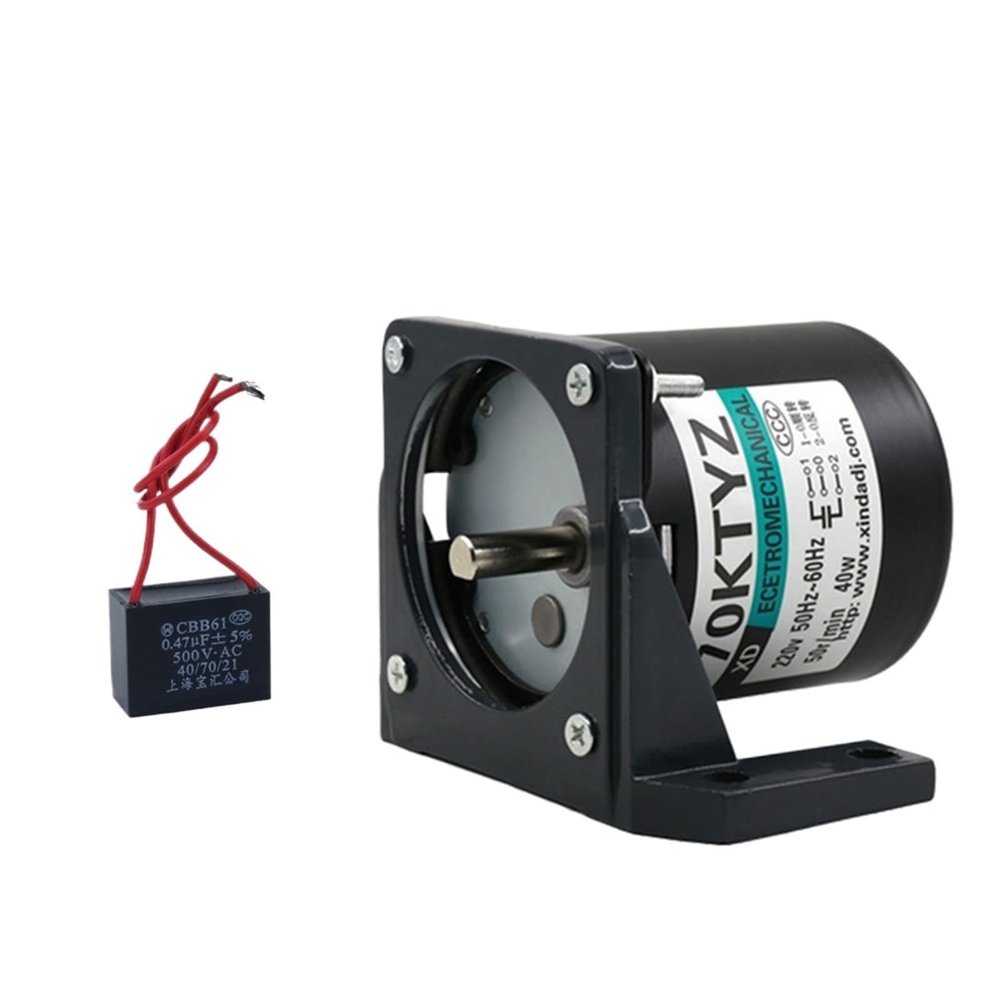 160KG 40W 220V AC Permanent Magnet Motor 70KTYZ CW/CCW Metal Geared Slow Speed Motor 2.5 To 110RPM (Size : 110rpm no bracket)