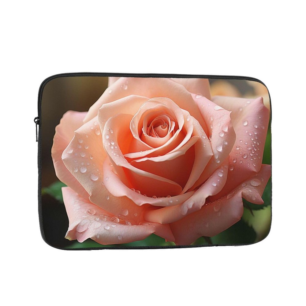 NONHAI Rose Flower Pink Laptop Sleeve Case 17 inch Laptop Bag Shockproof Protective Notebook Case Computer Carrying Bag Case, Black