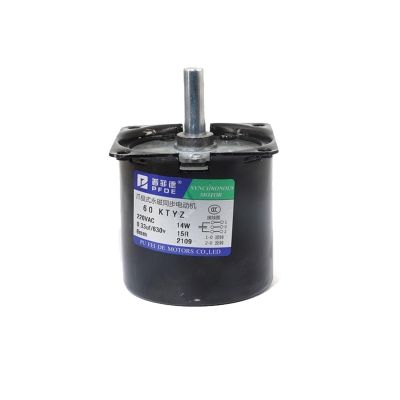AC Motor 220V 14W 60KTYZ Permanent Magnetic Synchronism Motor Center Shaft 8mm 2.5/5/10/15rpm with Bracket Electric Bike Motor (Size : 10rpm)