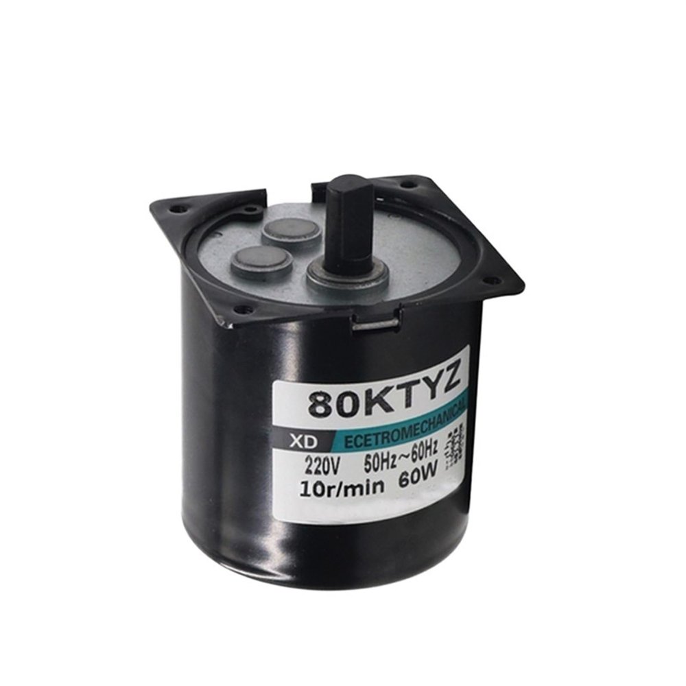220V AC 60W Gear Motor 80KTYZ Permanent Magnetic Synchronism Motor 5RPM/10RPM/15RPM/20RPM/30RPM/50RPM Bracket (Size : 80rpm no bracket)
