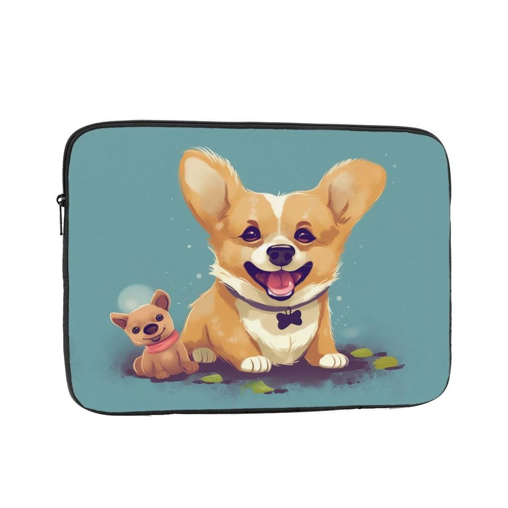 Funny Animal Corgi Laptop Sleeve Case 10 inch Laptop Bag Shockproof Protective Notebook Case Computer Carrying Bag Case