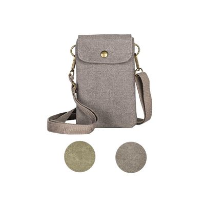For Galaxy S25 Ultra,S24 Plus,A56/A14 Universal Small Canvas Crossbody Bag Pack Cell Phone Purse Wallet 4.7-7.2 inch Phones Adjustable Shoulder Strap for iPhone Air 17 16 Pro Max,Huawei/Sony (Grey)