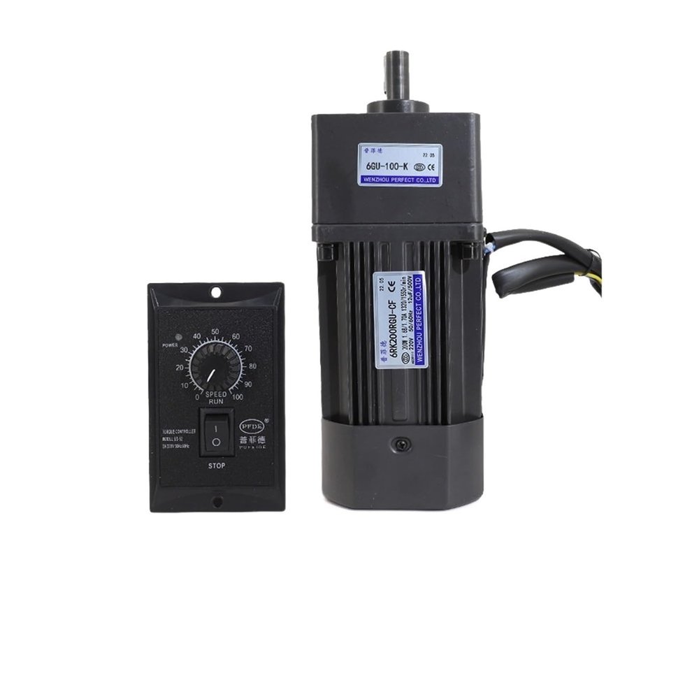 200W 220V 2.7RPM-450RPM AC Gear Reducer Motor 6RK200RGU-CF with Speed Regulator Adjustable Speed CW CCW (Size : 6GU50K 0-27RPM)