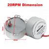 220V AC 4W Gear Motor 49KTYZ Permanent Magnetic Synchronism Motor 3RPM 5RPM 10RPM 20RPM 35RPM (Size : 20rpm) view 4