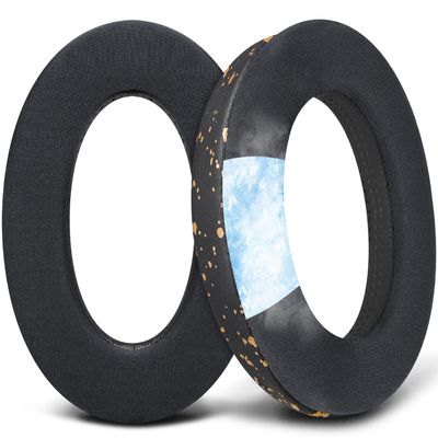 SOULWIT Ear Pads for Sennheiser HD599/HD598/SE/CS/SR/HD595/HD569/HD560S/Game Zero/G4ME Zero, Earpads Cushions for PC37X/PC38X/PC350/PXC350/PXE350/PC360/HD380/HD380 Pro- Black Gold