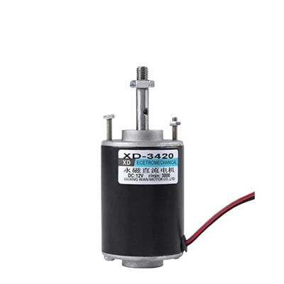 12V 24V DC 30W Gear Motor XD 3420 Speed Regulating Motor 3500RPM 7000RPM Thread type shaft Adjustable Reversing Motor (Size : 12V 3500rpm, Color : Without bracket)