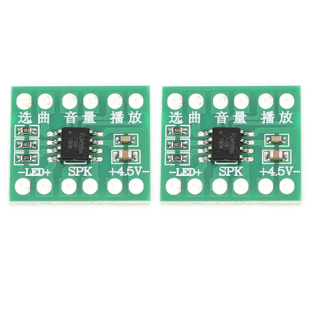 FUZHUI Sound Module, Recordable Sound Module, Light Activated Recordable Sound Chip, 2Pcs 38 Music Chip DIY Module, Adjustable Volume, LED Support for Smart Doorbells and Locks Accessories