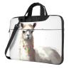 Dwrepo Llama Print Laptop Bag With Shoulder Strap Computer Bag Slim Handbag for Women Men 13 inch, Black view 1