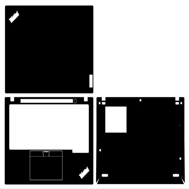 Pre-Cut Laptop Black Carbon Fiber 1PCS Top+1PCS Palmrest+1PCS Bottom Skin Sticker Vinyl Cover Film for 2022 Lenovo Thinkpad T14S Gen 3