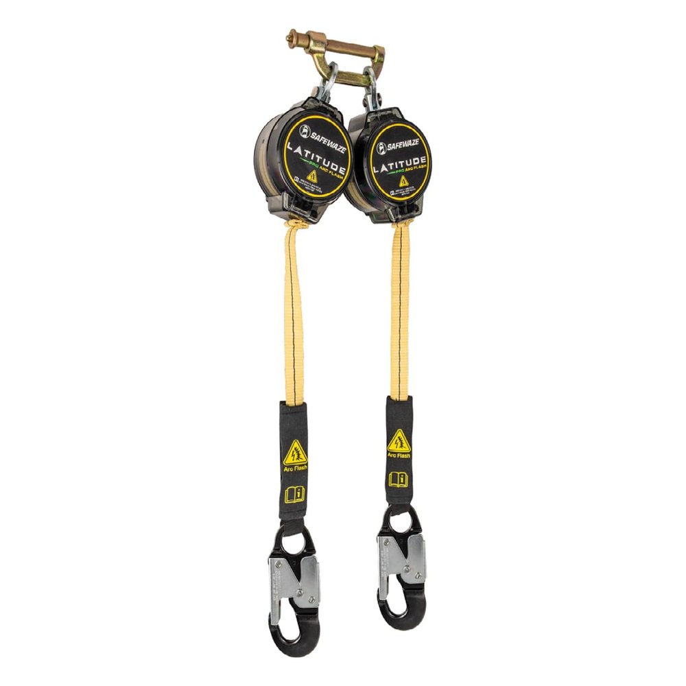 Safewaze 020-5219 - Latitude Pro Arc Flash 7' Dual Web SRL, 9012 BWB, Alu Snap Hooks
