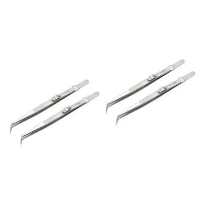 minkissy 4pcs Thickened Pointed Steel Tweezers Set Professional Tweezers Kit for Nail Jewelry Diy Manicure Piercing