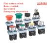 KKFAUS Button Switch self Reset XB2 Small Mushroom Head Emergency Stop 22mm knob Key Start inching Power on XB2-BS542 XB2-BA31 XB2-BA42 (Color : XB2-BA3351 Black) view 2