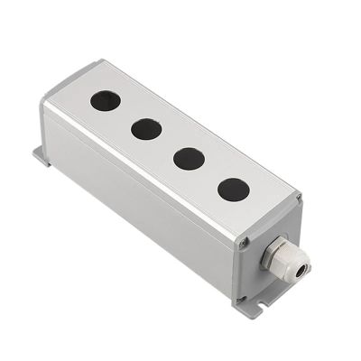 KKFAUS Metal Aluminum Pushbutton Industrial Home Control Switch Box 16mm 19mm 22mm 1/2/3/4/5/6 Holes 45 * 45mm 45 * 65mm (Color : 4Hole, Size : 16mm 45x65mm)