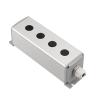 KKFAUS Metal Aluminum Pushbutton Industrial Home Control Switch Box 16mm 19mm 22mm 1/2/3/4/5/6 Holes 45 * 45mm 45 * 65mm (Color : 4Hole, Size : 16mm 45x65mm) view 1