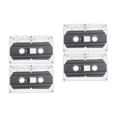 OSALADI 4pcs Low Noise Audio Cassette Tape for Music and Blank Magnetic Tapes Hard Case for Retro Projects and Teaching