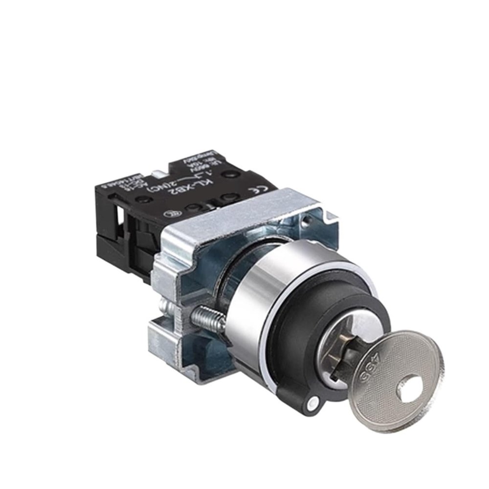 KKFAUS Button Switch self Reset XB2 Small Mushroom Head Emergency Stop 22mm knob Key Start inching Power on XB2-BS542 XB2-BA31 XB2-BA42 (Color : XB2-BG21 Key Second)