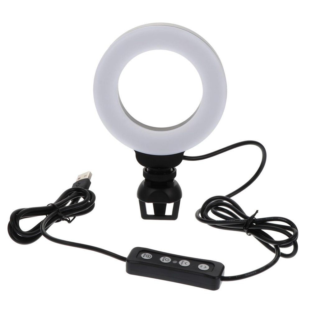 Hemoton 2pcs Adjustable Led Ring Light for Video Conferencing and Photography Portable Webcam Light Clip for Remote Work Streaming and Interviews